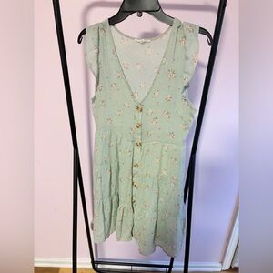 Mine Light Green Floral Dress